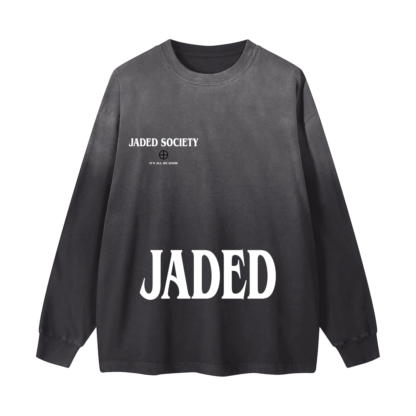 NYC Gradient Washed Long Sleeve Tee - 300 GSM