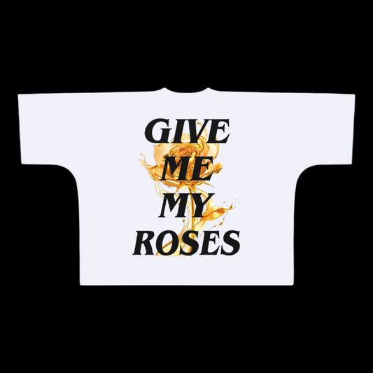 Golden Roses Oversize One-piece Pattern Cut Boxy Tee - 300 GSM