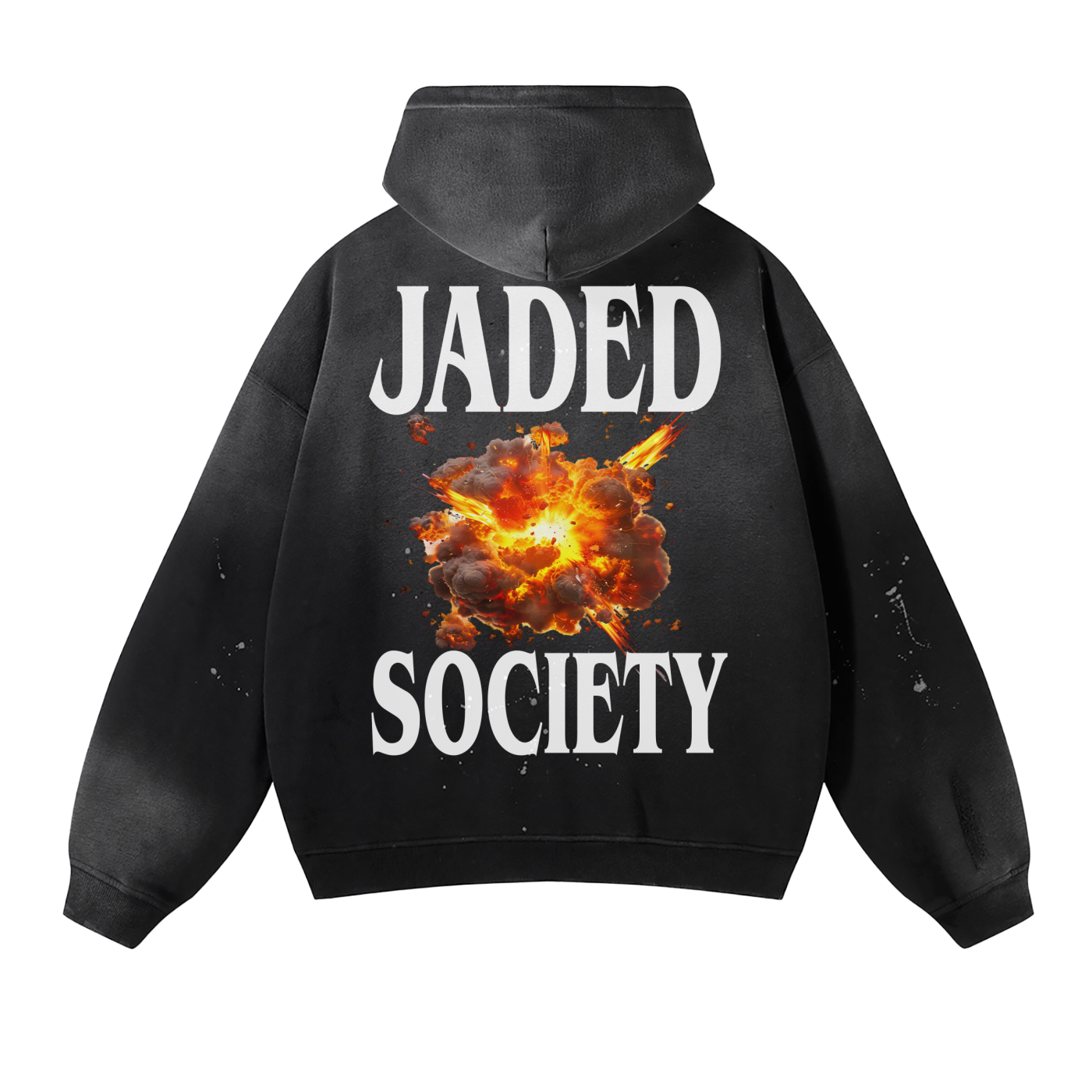 "Inception" Vintage Wash Frayed Fleece Hoodie - 400 GSM