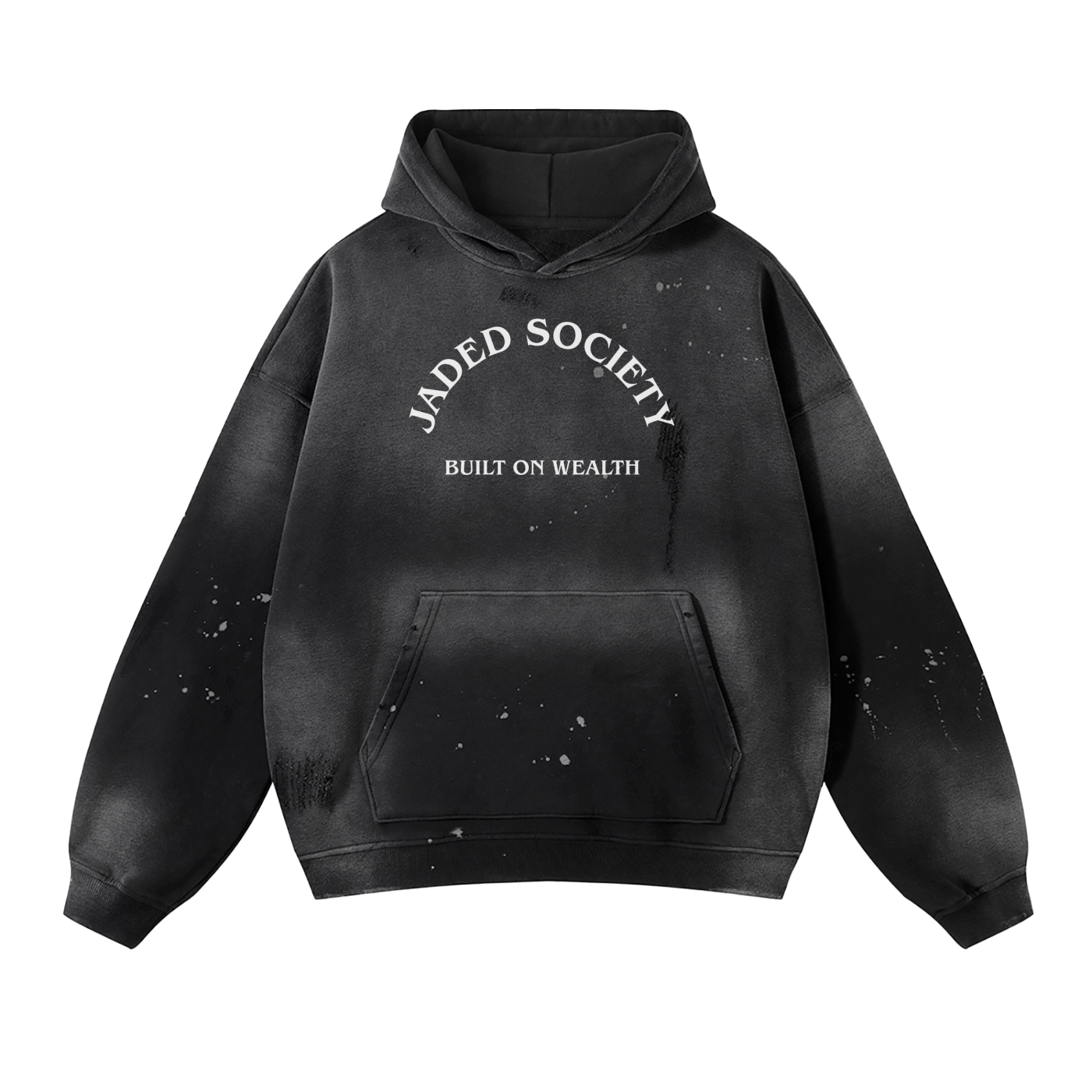 "Inception" Vintage Wash Frayed Fleece Hoodie - 400 GSM