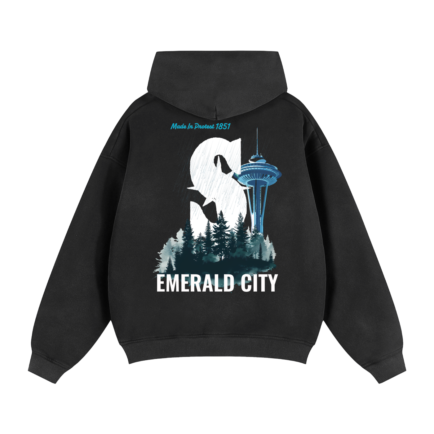 Seattle Two-way Zip Up Boxy Hoodie